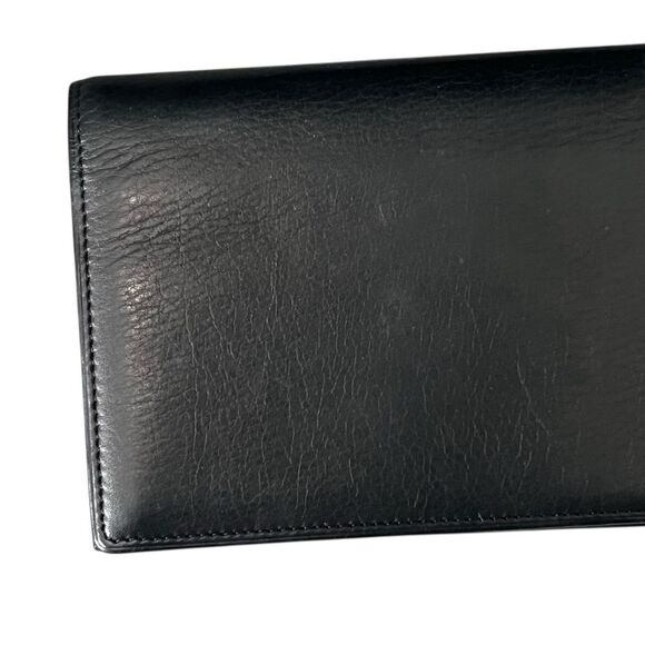 YSL Yves Saint Laurent Black Leather Long Wallet Clutch Bifold - Picture 8 of 12